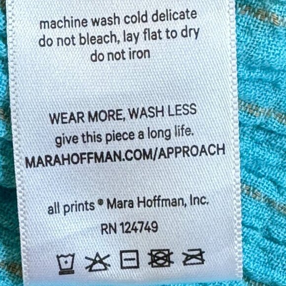 MARA HOFFMAN Swim Annika Midi Maxi Halter Dress with Tie Fairy Light Teal Med - Picture 9 of 9